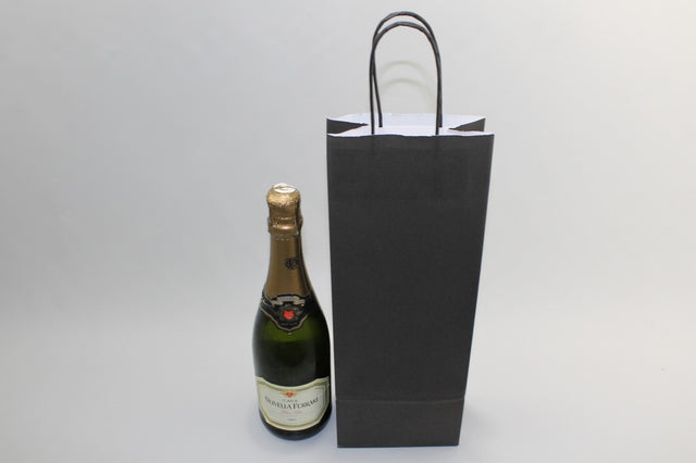 Paper Wine Gift Bags Black 140x80x390mm 