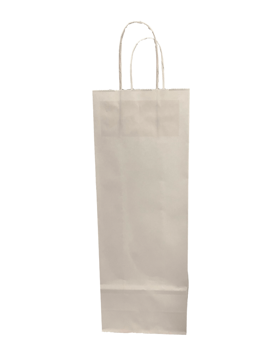 Paper Wine Gift Bags White 140x80x390mm 