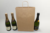 Paper Wine Gift Bags Kraft + Divider 260x80x390mm 