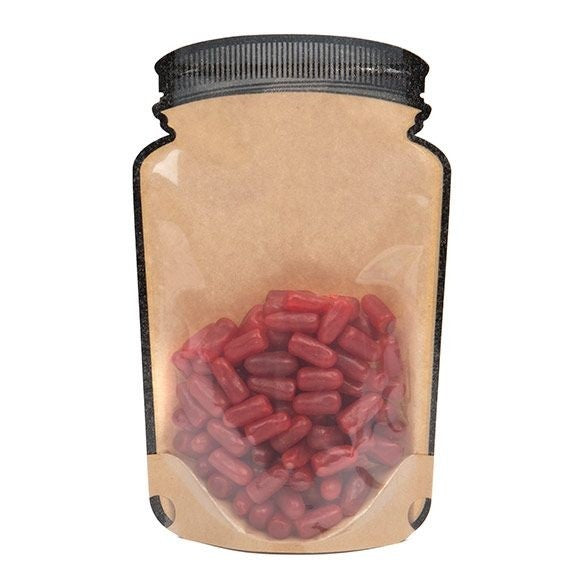 Stazakken Kraft pot vorm met transparante voorzijde 130x76x206mm - 100 stuks