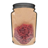 Stazakken Kraft pot vorm met transparante voorzijde 130x76x206mm - 100 stuks