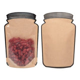 Stazakken Kraft pot vorm met transparante voorzijde 130x76x206mm - 100 stuks