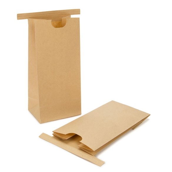 Blokbodemzakken Bruin met Sluiting 86x64x197mm - 100 st
