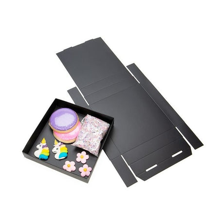 Black Kraft Gift Boxes Bottom 130x25x133mm 