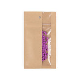 Kraft Gripzakken met Verticaal Venster 76x114 mm - 100 stuks