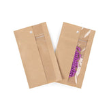 Kraft Gripzakken met Verticaal Venster 76x114 mm - 100 stuks