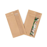 Kraft Gripzakken met Verticaal Venster 102x165 mm - 100 stuks