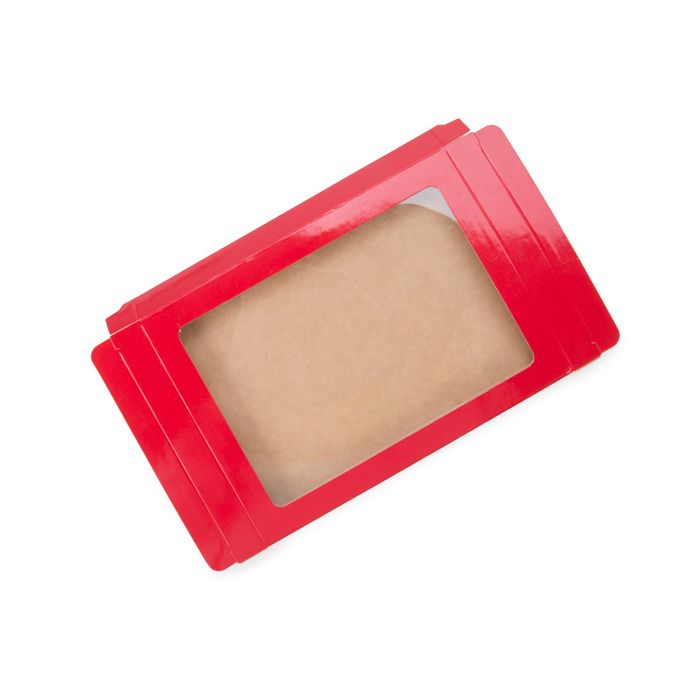 Kraftdoosjes met Venster Rood 137x15x187mm - 25 stuks