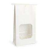 Blokbodemzakken Wit met Sluiting en Venster 15,2x7x26,7cm - 100 stuks