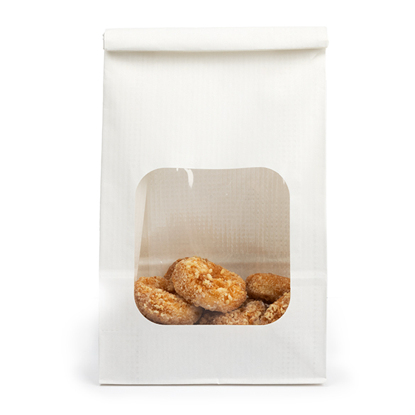 Blokbodemzakken Wit met Sluiting en Venster 15,2x7x26,7cm - 100 stuks