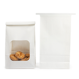 Blokbodemzakken Wit met Sluiting en Venster 15,2x7x26,7cm - 100 stuks
