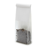 Blokbodemzakken Wit met Tin-Tie Sluiting en Zijvouw 8,9x6,4x25,4cm - 100 stuks