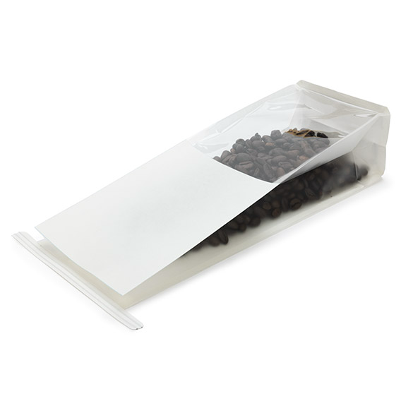 Blokbodemzakken Wit met Tin-Tie Sluiting en Zijvouw 8,9x6,4x25,4cm - 100 stuks