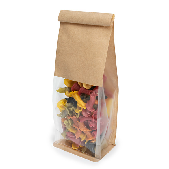 Blokbodemzakken Kraft met Tin-Tie Sluiting en Zijvouw 8,9x6,4x25,4cm - 100 stuks