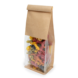 Blokbodemzakken Kraft met Tin-Tie Sluiting en Zijvouw 8,9x6,4x25,4cm - 100 stuks