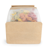 Blokbodemzakken Kraft met Tin-Tie Sluiting en Zijvouw 8,9x6,4x25,4cm - 100 stuks