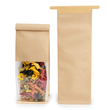 Blokbodemzakken Kraft met Tin-Tie Sluiting en Zijvouw 8,9x6,4x25,4cm - 100 stuks