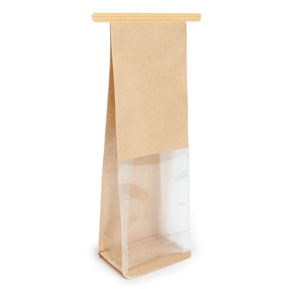Blokbodemzakken Kraft met Tin-Tie Sluiting en Zijvouw 8,9x6,4x25,4cm - 100 stuks