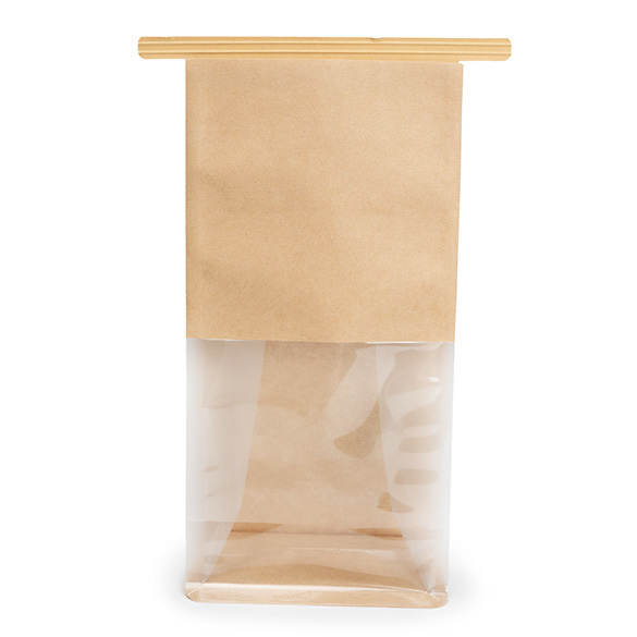 Blokbodemzakken Kraft met Tin-Tie Sluiting en Zijvouw 10,2x6,4x20,3cm - 100 stuks