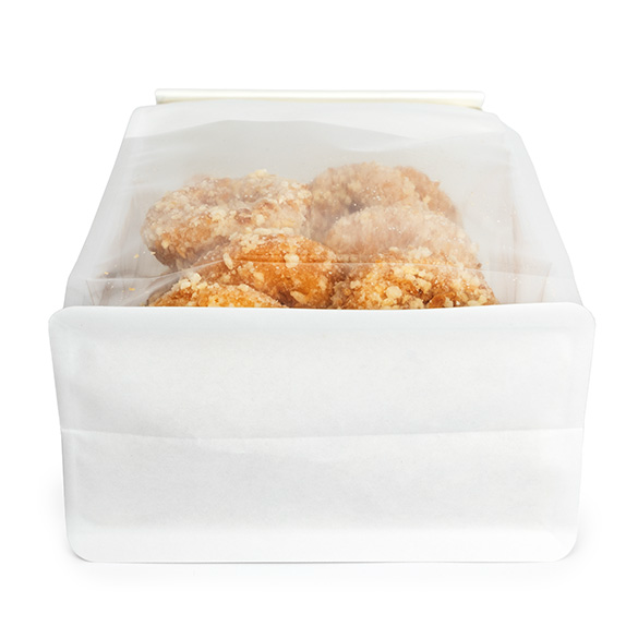 Blokbodemzakken Wit met Tin-Tie Sluiting en Zijvouw 12,7x7,6x30,5cm - 100 stuks