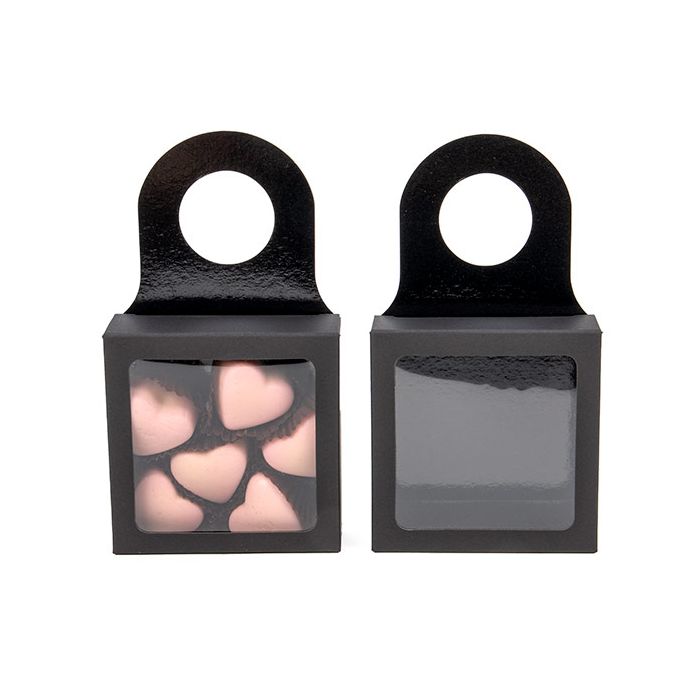 Kraft Doosjes Zwart met Venster 90x30x90mm - 25 st