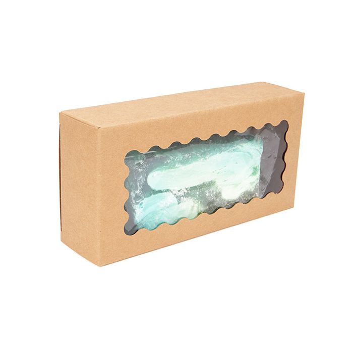 Kraft Doosje Met Kartelrand Venster 70x37x140 mm - 25 st