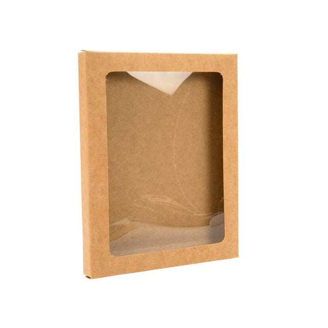 Kraft Gift Boxes with Window 137x13x187mm 