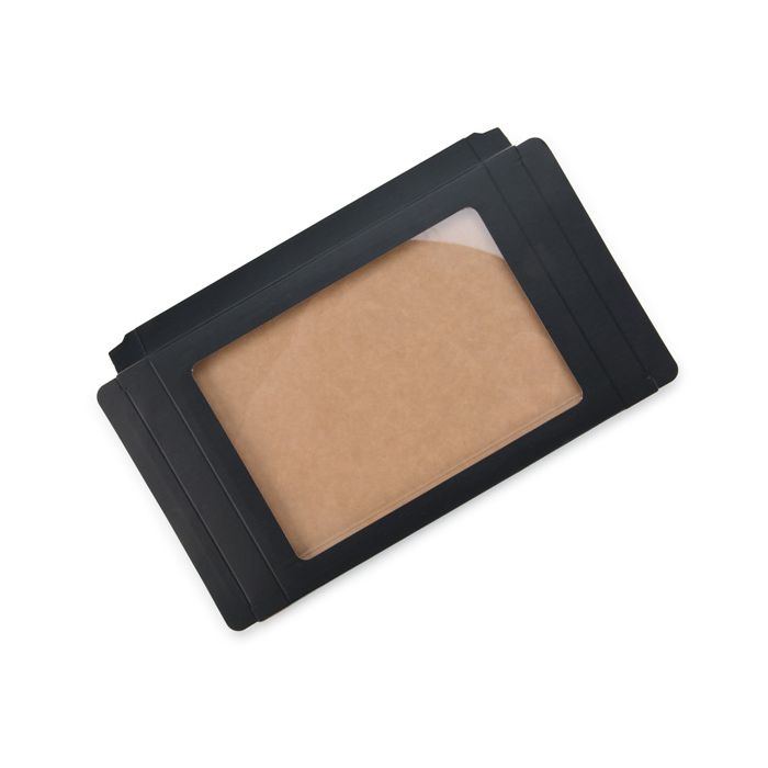 Kraftdoosjes Mat Zwart 115x15x150mm met Venster - 25 stuks