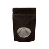 Stand Up Pouches Kraft Black with oval Window 130x80x205mm | 113 grams 