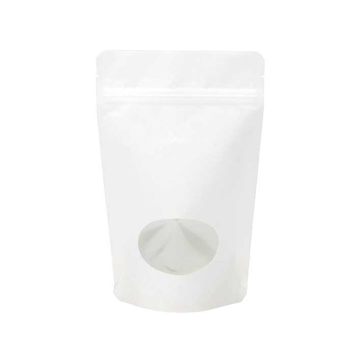 Stand Up Pouches Kraft White with oval Window 17x9x28.5cm 