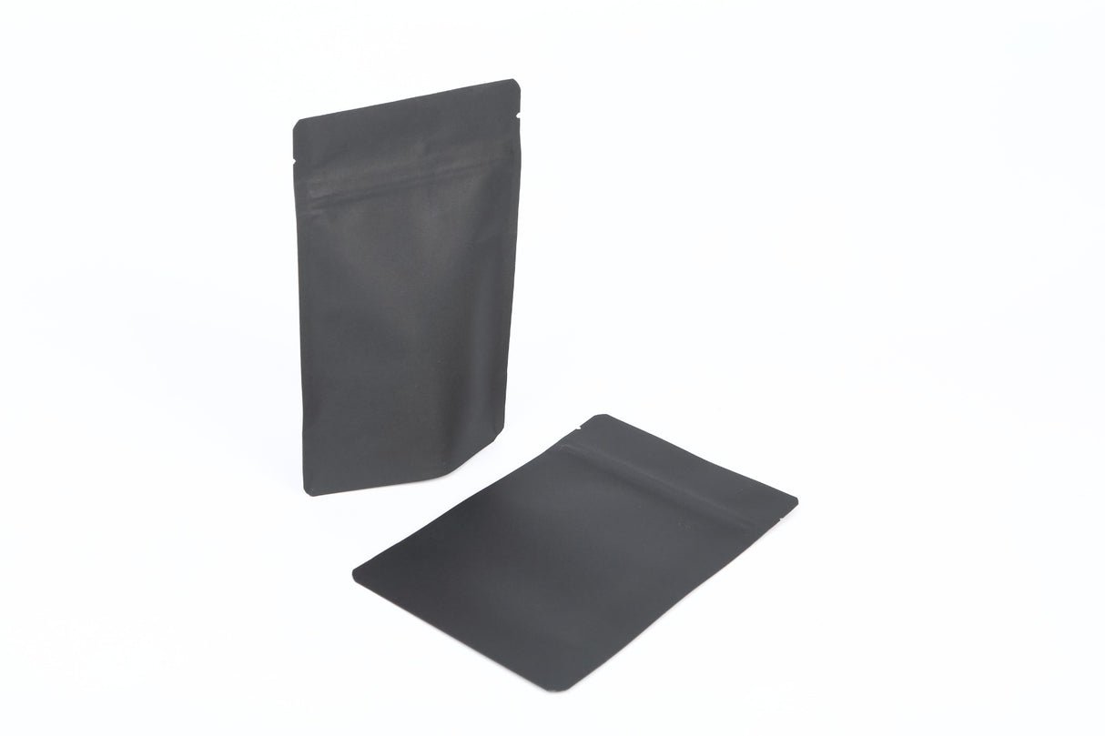 Eco Stand Up Pouches Black Kraft 102x60x152mm 