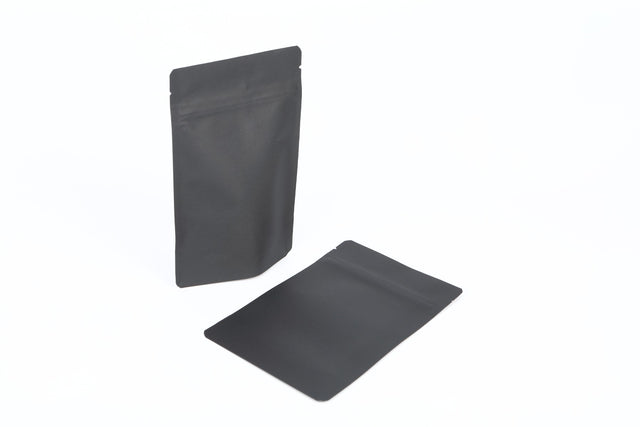 Eco Stand Up Pouches Black Kraft 102x60x152mm 
