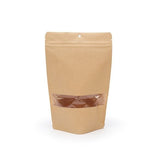 Stazakken Kraft 150x90x230mm met Venster en ophanggat - 100 stuks