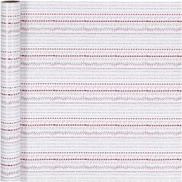 Inpakpapier, rood, wit, doodles, B: 70 cm, 80 gr, 4 mtr - 1 rol
