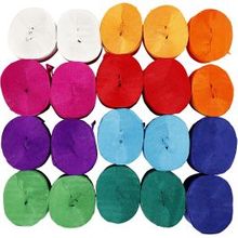 Crepepapier, diverse kleuren, l: 20 m, B: 5 cm - 20 rol