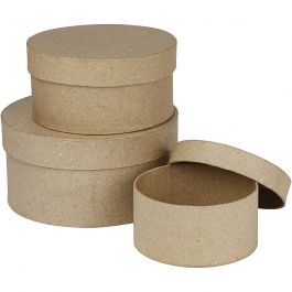 Ronde Dozen, D: 10+13+16 cm, H: 5+6.5+7.5 cm - 3 st