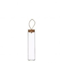 Reageerbuis met kurk en touw Ø3cm en 10cm hoog - 12 st
