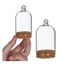 Glazen stolp met hanger Ø60 h.80 mm - 6 stuks
