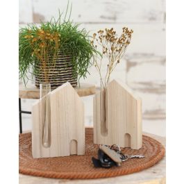 Huis standaard met reageerbuis 14cm hoog - 6 st