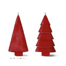 Kaarsenset 2 boompjes rood 12cm hoog, 1 set - 6 st
