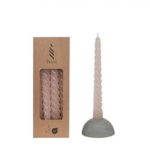 Kaarsen gedraaid roze 19cm hoog - 4 st