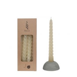 Kaarsen gedraaid creme 19cm hoog - 4 st