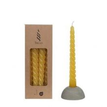 Kaarsen gedraaid geel 19cm hoog - 4 st