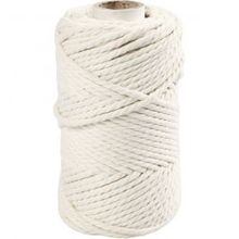 Macramé koord, off-Wit, L: 55 m, d: 4 mm, 330 gr - 1 rol