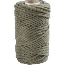 Macramé koord, mosgroen, L: 55 m, d: 4 mm, 330 gr - 1 rol