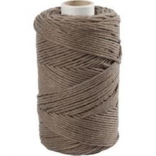 Macramé koord, lichtbruin, L: 198 m, d: 2 mm, 330 gr - 1 rol