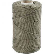 Macramé koord, mosgroen, L: 198 m, d: 2 mm, 330 gr - 1 rol