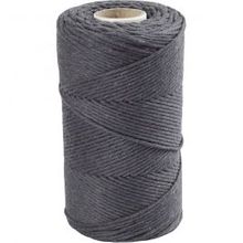 Macramé koord, grijs, L: 198 m, d: 2 mm, 330 gr - 1 rol