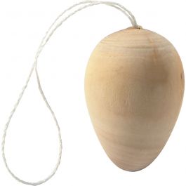 Houten Decoratie Ei, H: 40 mm, 30 mm, lotus, 15 st