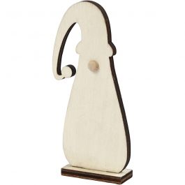 Kerstkabouter, H: 10 cm, diepte 1,5 cm, B: 4,5 cm, dikte 3 mm - 3 st